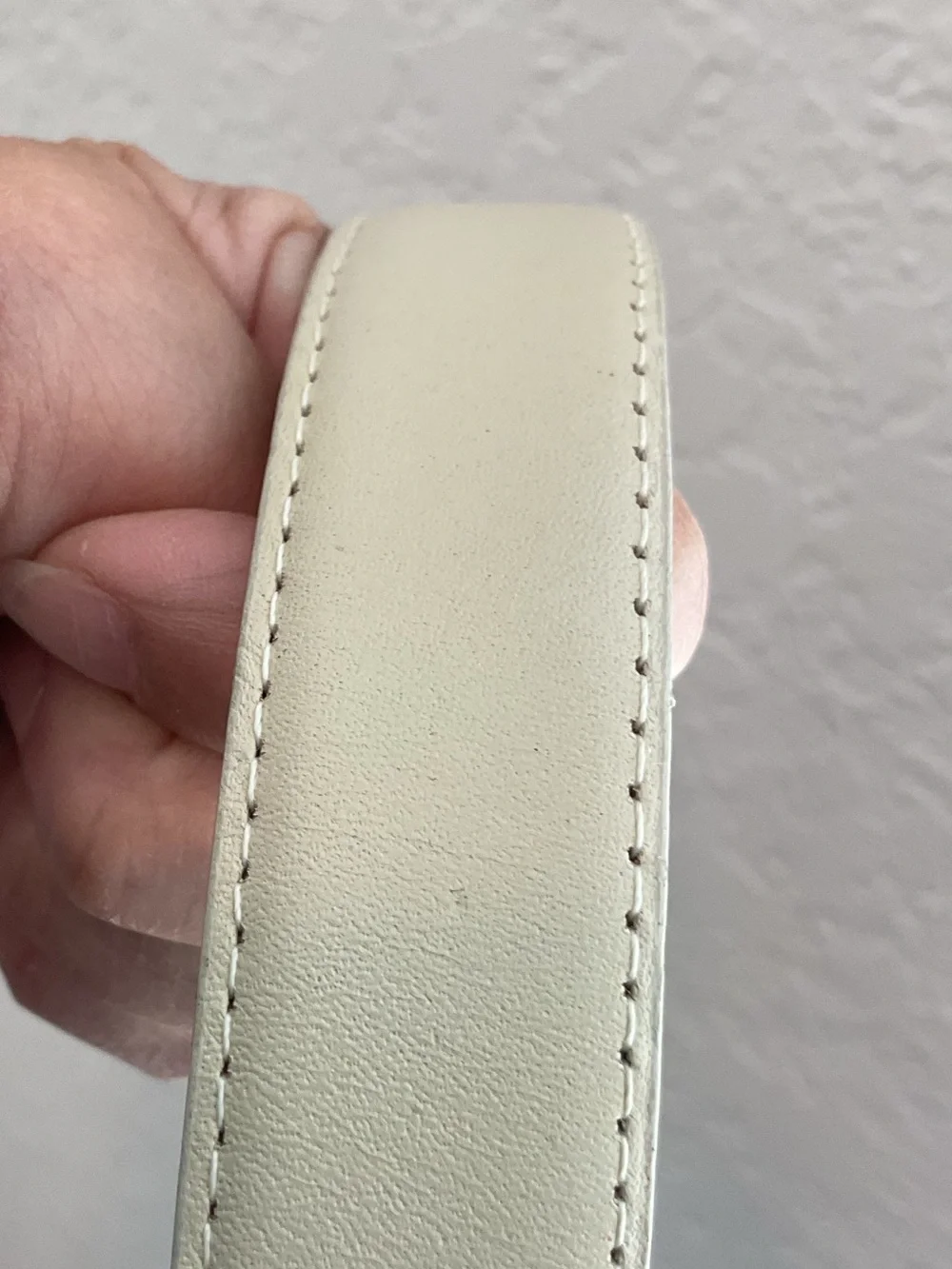 Vintage Karen Scott Cream colored leather belt size S Made in Korea